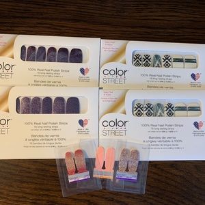 Color Street Nail Polish Strips Set of 4 with Samples